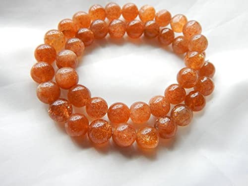 Sunstone Natural Gemstone Beads LKBEADS en fil de 6.5 pouces pour création de bijoux