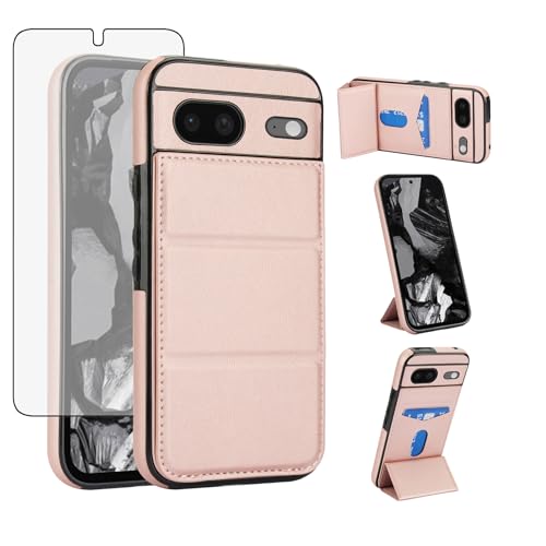 Étui Google Pixel 8 ultra fin en cuir PU Asuwish antichoc avec fente carte et protège écran
