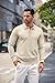 COOFANDY Men's Classic Polo Shirt Casual Knit Long Sleeve Polo Shirts Cream