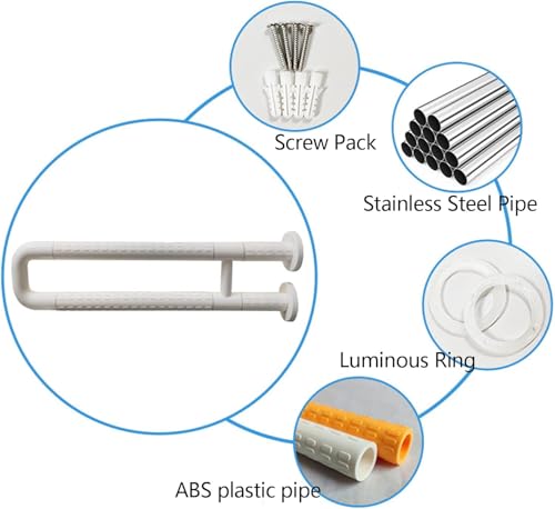 Pasamanos para Personas con Discapacidad, Barra De Apoyo Antideslizante para Baño, Asidero De Seguridad para Ducha, Barra De Equilibrio para Bañera De Pared, Pasamanos para In,A