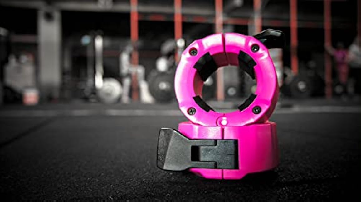 GorillaJaw? Olympic Barbell Clamps 2 inch Quick Release Pair of Locking 2 Pro Olympic Weight Bar Plates Nylon Locks Collar Clips for Workout Weightlifting Fitness Exercise Barbell Clamp Black/Black