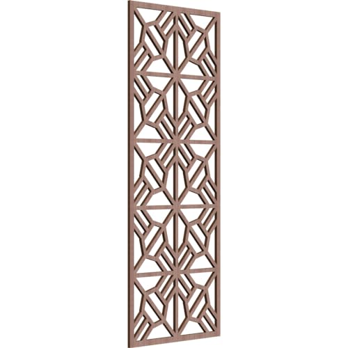 Image of 19 3 /8 inchW x 49 3 /8 inchH x 3 /8 inchT Auburn Decorative Fretwork Wood Wall Panels, Walnut