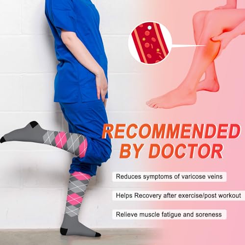 Image of Iseasoo 4 Pairs Compression Socks for Women Circulation-Best Support for Nurses,Running,Athletic,Travel