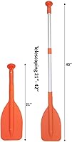 Vista 2 de Pactrade Marine Barco Kayak Balsa Mini Telescópica 21'' - 42'' Paddle Orange Blade Round Grip Sin Límite de Dirección