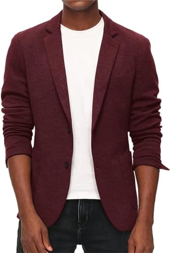 SOCOOL Men's Two Button Lightweight Unlined Sport Coat Casual Knit Blazer Suit Jackets