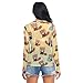 Cartoon Panda Yellow See Through Tops for Women Mesh Sheer Tops Long Sleeve Women Blouse Handle Zipper Camping Beach Swimming Pool Size M