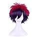 Produktbild Fluffy Layered Cosplay Perücken hitzebeständige synthetische Haar Anime Perücke Unisex Short Wine Red Lila Misch Perücken for Halloween-Kostüm für Frauen Hitzebeständige Fibe