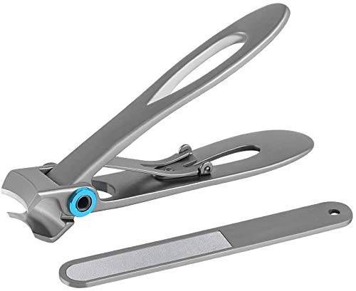 Nagelknipser, Edelstahl Finger und Zehennagelknipser, 15 mm breite Öffnung, dicke Nagelknipser mit Nagelfeile für Damen und Herren Cover