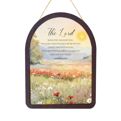 The Lord Bless You and Keep You Hanging Wood Signs, Christian Wall Decor