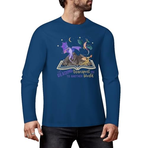 Book Lover - Camiseta de manga larga de algodón de primera calidad para hombres y mujeres, Estilo verde gorrión, XL