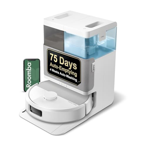 iRobot Roomba Plus 505 Combo Robot Vacuum & Mop with AutoWash Dock - Extending Spinning Mop Pads, Self-Empties, Wash & Heated Drying, Cleaning, Recognizes & Avoids Obstacles, LiDAR Navigation