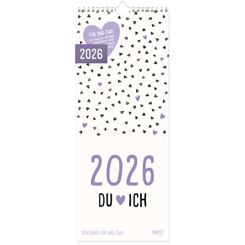 Häfft Du + Ich Paarkalender 2026 Wandkalender 3-spaltig mit süßen Sprüchen & Ausfüllspaß Paarplaner Partnerkalender - nachhaltig & klimaneutral