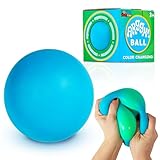 Power Your Fun Arggh Large Stress Ball for Adults and Kids - 3.75 Inch Tension Relief Ball Fidget Toy, Color-Changing Stress Relief Hand Squeeze Sensory Balls Big Squishy Toys for Kids (Blue/Green)