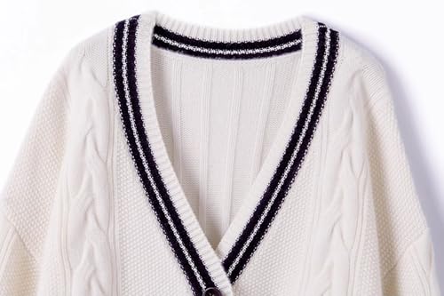 CHARTOU Chunky Cardigan Sweaters for Women Contrast Trim Loose Open Front Fall Cardigan Coat2