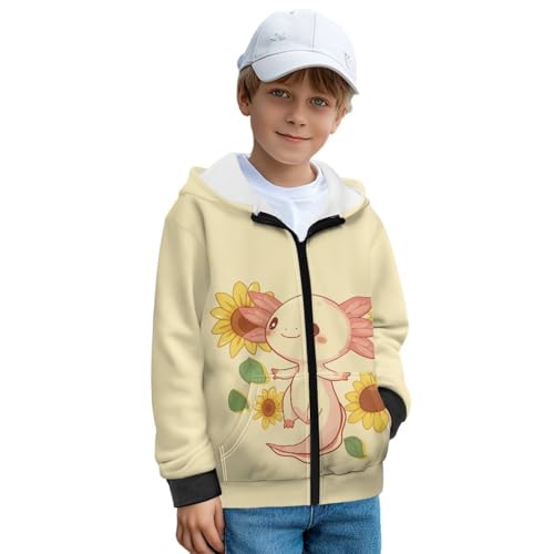 Kids Zip Up Fleece Hoodie, Long Sleeve Soft Warm Sweatshirt for School Casual Wear2