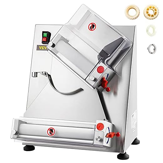 VEVOR Pizza Dough Roller Sheeter, Max 12" Automatic Commercial Dough Roller Sheeter, 370W Electric Pizza Dough Roller Stainless Steel, Suitable for Noodle Pizza Bread and Pasta Maker Equipment