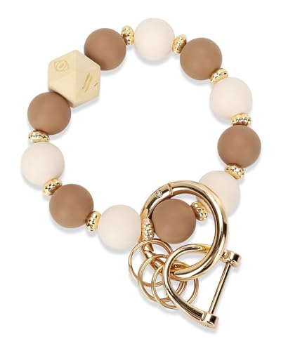 Silicone Key Ring Bracelet for Women | Stretchy Wrist Keychain Bracelet for Car Keys, Wallets, ID Badge