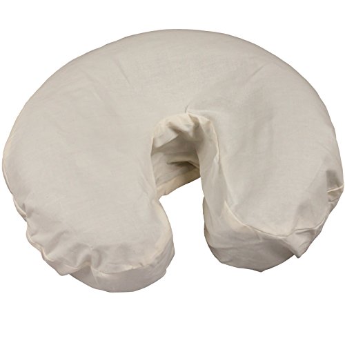 Body Linen Simplicity Poly Cotton Massage Face Cradle Covers (Natural, 10 Pack) - Clean, Crisp Fabric for Frequent Use and Washing, Colorfast and Latex-Free, Fits All Standard Massage Tables