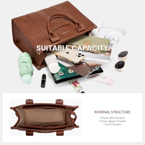 Image of LOVEVOOK Purse for Women Leather Tote Bag Purse and Handbags, Satchel Shoulder Crossbody Top Handle Bags with Zipper
