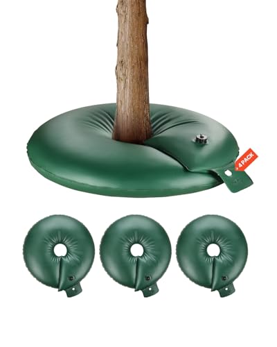 VEVOR Tree Watering Bag Slow Release 4 Pack 20 Gallons Tree Watering Bags/Ring Reusable Refillable Tree Irrigation Ring Water Bags Heavy Duty Watering System for Shrub Tree Root Drip Irrigation
