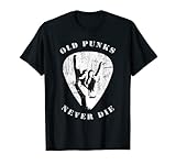 Photo Gallery old punks never die tee corns a mano chitarra plettro distressed maglietta Photo Gallery old punks never die tee corns a mano chitarra plettro distressed maglietta