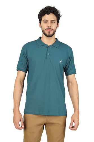 Image of Men's Regular Fit Polo Collar Half Sleeve T-Shirt Cotton Blend Polo T-Shirt Comfortable Lightweight Plain T-Shirt