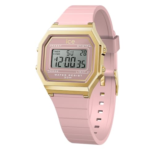 ICE-WATCH - Ice Digit Retro Blush Pink - Montre Rose pour Femme avec Bracelet en Plastique - 022056 (Small)