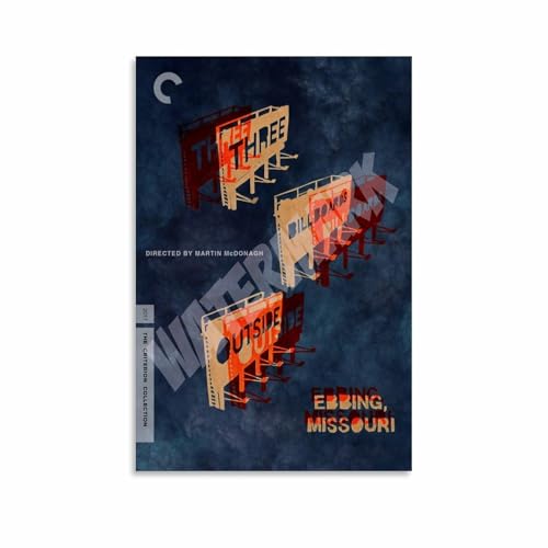 Movie Poster Three Billboards Outside Ebbing, Missouri Film Cover Poster (6) Canvas Painting Wall Art Poster for Bedroom Living Room Decor 08x12inch(20x30cm) Unframe-style