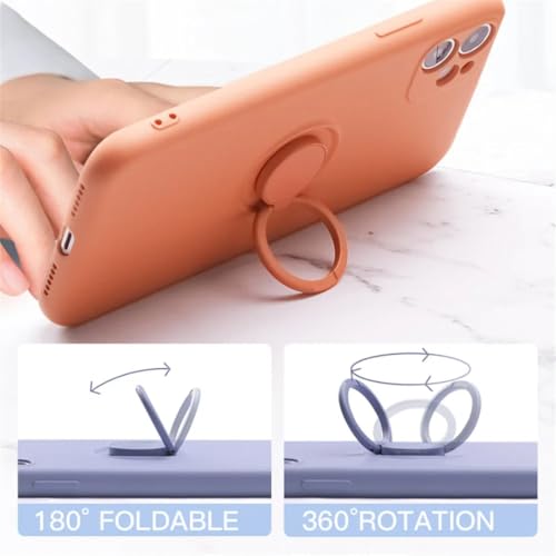 Coque silicone liquide iPhone 11 orange protégeant l'appareil avec anneau stable