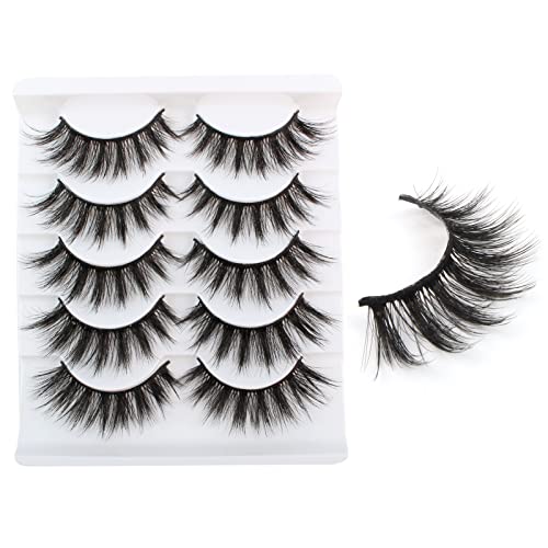 5 Pares Pestañas Postizas Naturales Hecho a Mano Reutilizables Pestañas Suaves Pestañas Negras la Ayuda Perfecta para Practicar el Maquillaje Natural Cateye Lashes