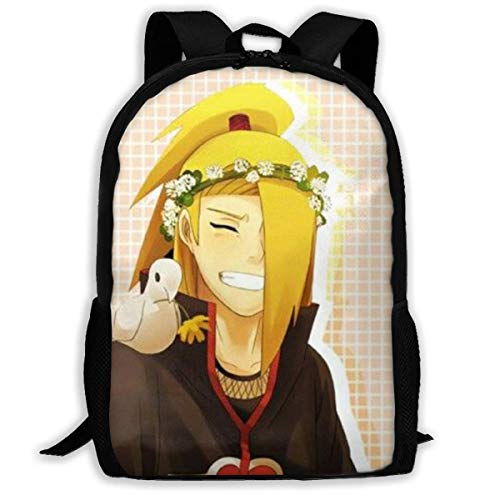 Wobuzhidaoshamingzi Mochila Casual Escolar con Cremallera Estampada Deidara