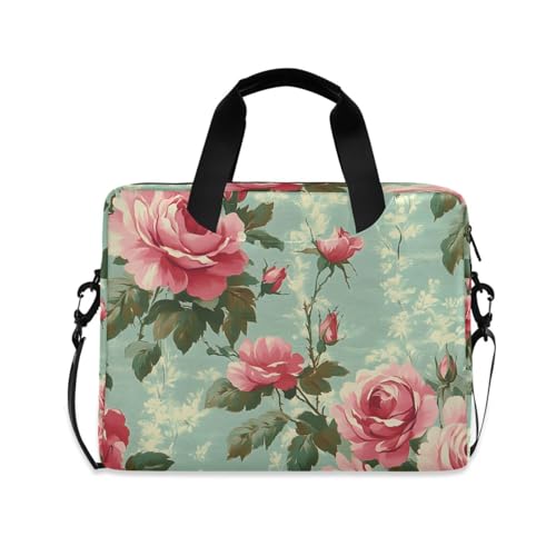 Maletín para portátil con estampado floral rojo, 13-15.6 pulg miniatura 1