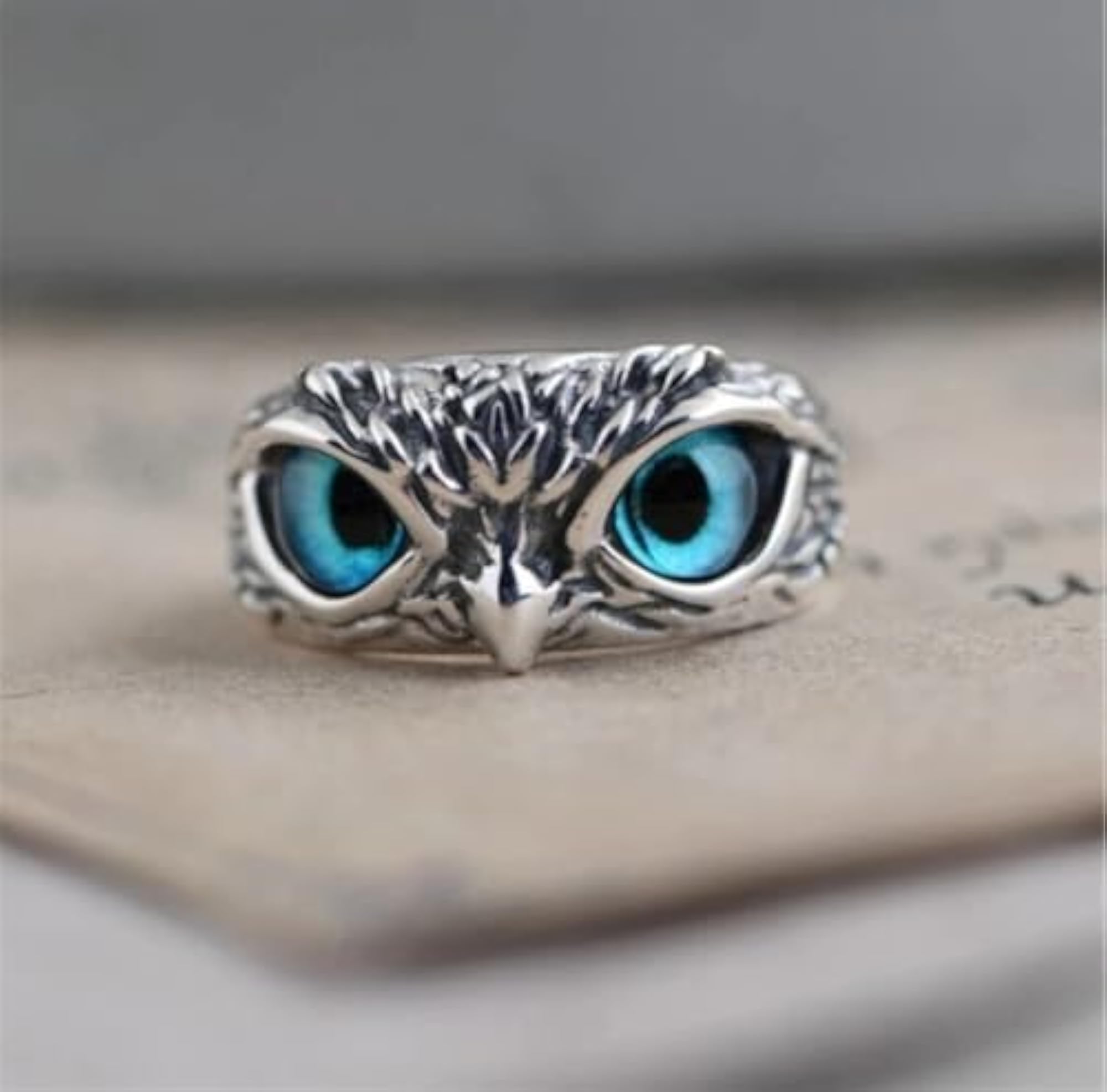 Trendy Silver Owl Bird Open Adjustable Ring