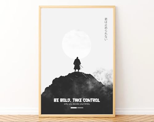 Image of Gamya Framed Japan Samurai Theme Motivational Quote Posters For Office, Living Room, Bedroom Wall Decor - Aesthetic Room Decor (13x19 Inches) (Samurai 1)