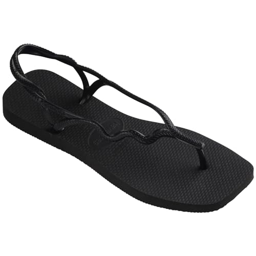 Havaianas Women's Soleil Sandals - Two Strap Sandals for Women - Black, 6