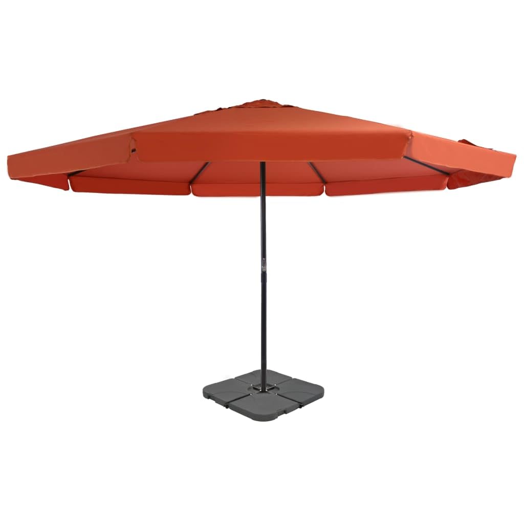 Sombrilla de Jardín con Estructura de Aluminio y Toldo UV, Base Portátil Desmontable y Estable para Exteriores, Fácil Apertura con Perilla, Incluye 8 Varillas Resistentes