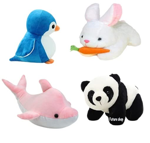 Future Shop Future Soft Toys Combo Fluffy Toys For Baby/Infants/Toddlers/Kids Stuffed Plush Toys,Rabbit (28 Cm),Panda (30 Cm),Penguin (25 Cm), Dolpin (20 Cm)(Pack Of 4) (B0B8DP6JZZ) Amazon Price History, Amazon Price Tracker