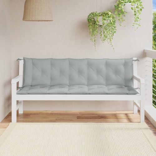 Coussin pour banc de jardin en tissu polyester de qualité supérieure lot de 2 gris