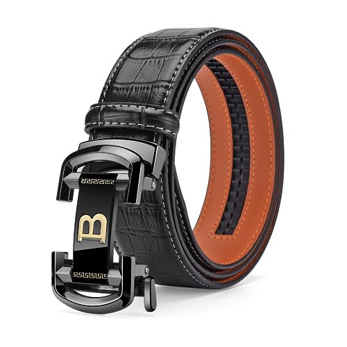 Ratchet Belt Click Slide Leather Belt 1.38 Inch