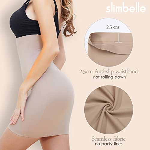 SLIMBELLE Half Slips Shaper Cool Comfort Seamless Slip Shapewear Under Dress Tight Skirt Undergarments3