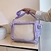 Élégant sac à bandoulière transparent de couleur unie pour les étudiants et les amateurs de mode participant aux activités de club au quotidien, violet, One Size #5