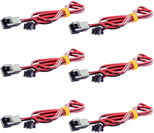 R REIFENG 6pcs 1M 3D Printer Parts Cooling Fan Extension Cable 2pin Xh2.54 Connection Line Male Female