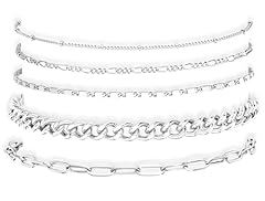 5pc silver gold anklets