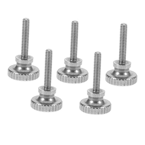 KALLORY 5pcs Mirror Screws Fasteners Hand Twist Stainless Steel Knurled Surface Drywall Screws