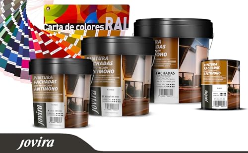 Miniatura 6 de Jovira Pinturas Pintura Fachadas Antimoho - 11 Kg - Repelente Al Agua, Impermeable Y Anti Fisuras. 11 Kg, Blanco A-10c
