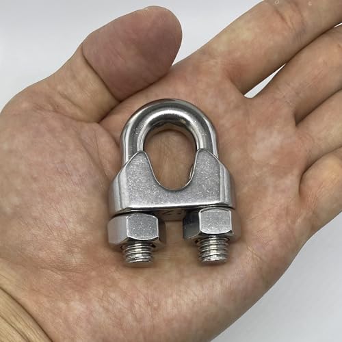 Heverp DLJTM12 4Pcs 1/2 Inches M12 Stainless Steel Wire Rope Cable Clip Clamp thumb #3