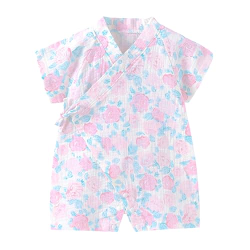 Image of PAUBOLI Kimono Robe Newborn Cotton Yarn Robe Baby Romper Infant Japanese Pajamas…
