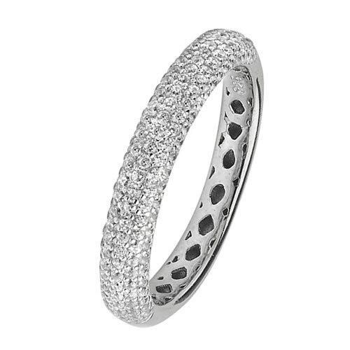 Alliance en argent fin 3mm avec oxyde de zirconium haut de gamme