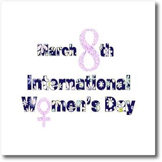 8x8 Iron on Heat Transfer for White Material - Image of Floral Letters Say International Womens Day Numbers Letters Sayings