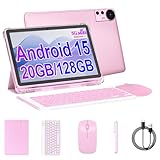 ICONLINK 10 Inch Tablet Android 15 Tablets with Case 4+16GB RAM+128GB ROM, 6000mah Battery 10 in Android Tableta, 2MP+8MP Dual Camera 10.1'' IPS HD Touch Screen Tab (Pink+Keyboard)